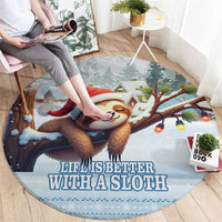 Merry Slothmas Round Carpet Life Is Better With A Sloth