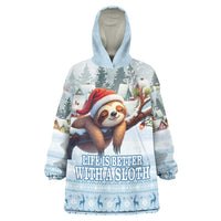 Merry Slothmas Wearable Blanket Hoodie Life Is Better With A Sloth - Wonder Print Shop