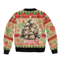 Slothy Christmas Bomber Jacket Life Is Good Take It Slow - Wonder Print Shop