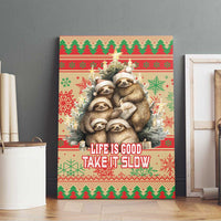 Slothy Christmas Canvas Wall Art Life Is Good Take It Slow - Wonder Print Shop