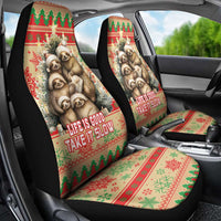 Slothy Christmas Car Seat Cover Life Is Good Take It Slow - Wonder Print Shop