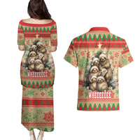 Slothy Christmas Couples Matching Puletasi and Hawaiian Shirt Life Is Good Take It Slow - Wonder Print Shop