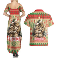 Slothy Christmas Couples Matching Summer Maxi Dress and Hawaiian Shirt Life Is Good Take It Slow - Wonder Print Shop