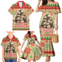 Slothy Christmas Family Matching Mermaid Dress and Hawaiian Shirt Life Is Good Take It Slow - Wonder Print Shop