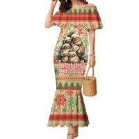 Slothy Christmas Family Matching Mermaid Dress and Hawaiian Shirt Life Is Good Take It Slow - Wonder Print Shop