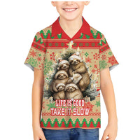 Slothy Christmas Family Matching Mermaid Dress and Hawaiian Shirt Life Is Good Take It Slow - Wonder Print Shop
