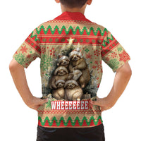 Slothy Christmas Family Matching Off The Shoulder Long Sleeve Dress and Hawaiian Shirt Life Is Good Take It Slow - Wonder Print Shop