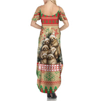 Slothy Christmas Family Matching Summer Maxi Dress and Hawaiian Shirt Life Is Good Take It Slow - Wonder Print Shop