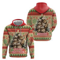 Slothy Christmas Hoodie Life Is Good Take It Slow - Wonder Print Shop