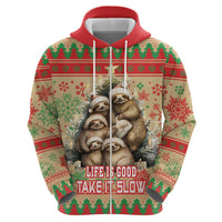 Slothy Christmas Hoodie Life Is Good Take It Slow - Wonder Print Shop