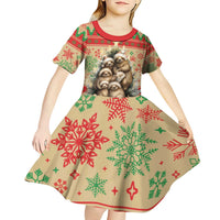 Slothy Christmas Kid Short Sleeve Dress Life Is Good Take It Slow - Wonder Print Shop