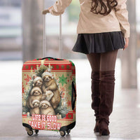 Slothy Christmas Luggage Cover Life Is Good Take It Slow - Wonder Print Shop