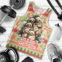 Slothy Christmas Men Tank Top Life Is Good Take It Slow - Wonder Print Shop