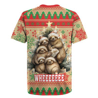 Slothy Christmas Rugby Jersey Life Is Good Take It Slow - Wonder Print Shop