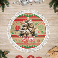 Slothy Christmas Tree Skirt Life Is Good Take It Slow - Wonder Print Shop