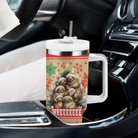 Slothy Christmas Tumbler With Handle Life Is Good Take It Slow - Wonder Print Shop