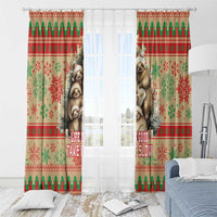 Slothy Christmas Window Curtain Life Is Good Take It Slow - Wonder Print Shop