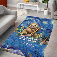 Sloth Starry Night Area Rug I'm Not Lazy - Wonder Print Shop