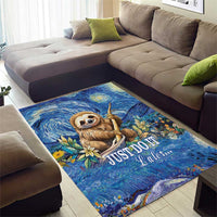 Sloth Starry Night Area Rug I'm Not Lazy - Wonder Print Shop