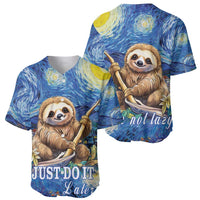 Sloth Starry Night Baseball Jersey I'm Not Lazy - Wonder Print Shop