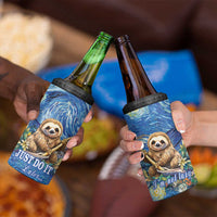 Sloth Starry Night 4 in 1 Can Cooler Tumbler I'm Not Lazy - Wonder Print Shop