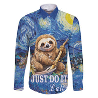 Sloth Starry Night Family Matching Puletasi and Hawaiian Shirt I'm Not Lazy - Wonder Print Shop