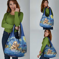 Sloth Starry Night Grocery Bag I'm Not Lazy