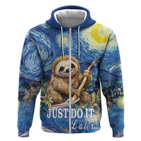 Sloth Starry Night Hoodie I'm Not Lazy - Wonder Print Shop