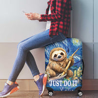 Sloth Starry Night Luggage Cover I'm Not Lazy - Wonder Print Shop