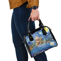 Sloth Starry Night Shoulder Handbag I'm Not Lazy