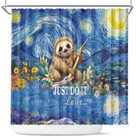 Sloth Starry Night Shower Curtain I'm Not Lazy