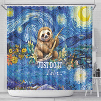 Sloth Starry Night Shower Curtain I'm Not Lazy