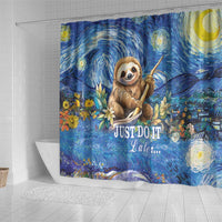 Sloth Starry Night Shower Curtain I'm Not Lazy