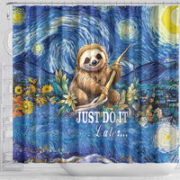 Sloth Starry Night Shower Curtain I'm Not Lazy