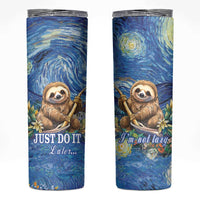 Sloth Starry Night Skinny Tumbler I'm Not Lazy - Wonder Print Shop
