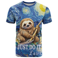 Sloth Starry Night T Shirt I'm Not Lazy - Wonder Print Shop