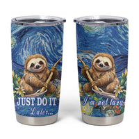 Sloth Starry Night Tumbler Cup I'm Not Lazy - Wonder Print Shop