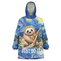 Sloth Starry Night Wearable Blanket Hoodie I'm Not Lazy - Wonder Print Shop