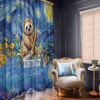 Sloth Starry Night Window Curtain I'm Not Lazy - Wonder Print Shop