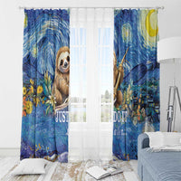 Sloth Starry Night Window Curtain I'm Not Lazy - Wonder Print Shop