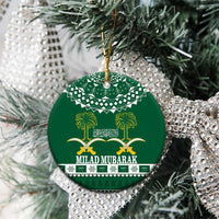 Saudi Arabia Christmas Ceramic Ornament Coat Of Arms Milad Mubarak - Wonder Print Shop