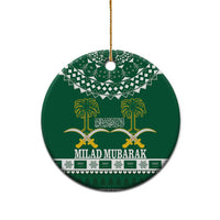 Saudi Arabia Christmas Ceramic Ornament Coat Of Arms Milad Mubarak - Wonder Print Shop