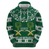 Saudi Arabia Christmas Hoodie Coat Of Arms Milad Mubarak - Wonder Print Shop