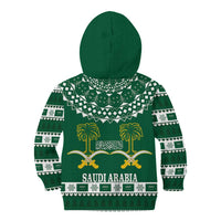 Saudi Arabia Christmas Kid Hoodie Coat Of Arms Milad Mubarak - Wonder Print Shop