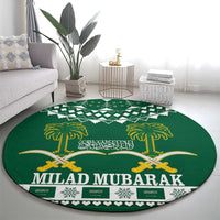 Saudi Arabia Christmas Round Carpet Coat Of Arms Milad Mubarak