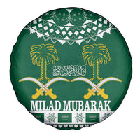 Saudi Arabia Christmas Spare Tire Cover Coat Of Arms Milad Mubarak - Wonder Print Shop