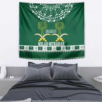 Saudi Arabia Christmas Tapestry Coat Of Arms Milad Mubarak - Wonder Print Shop