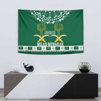 Saudi Arabia Christmas Tapestry Coat Of Arms Milad Mubarak - Wonder Print Shop