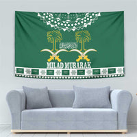 Saudi Arabia Christmas Tapestry Coat Of Arms Milad Mubarak - Wonder Print Shop