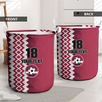 Custom Qatar Football Laundry Basket Maroon One Go Champion - Wonder Print Shop